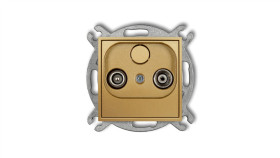 Mini Gniazdo Antenowe Rtv Przelotowe 9Db Złote 29Mg9p