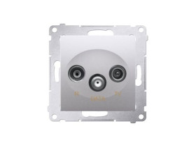 SIMON 54 Gniazdo antenowe RTVDATA srebrny mat częstotliwość dla wejścia 5-862 MHz DAD.01/43 KONTAKT SIMON