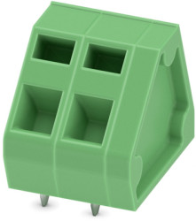 PCB terminal, 2 pole, pitch 5.08 mm, AWG 24-14, 16 A, spring-clamp connection, green, 1891519