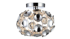 Plafon Chromowany Ferrara S Z Kloszem Z Małych Dysków Na Gwint E14...