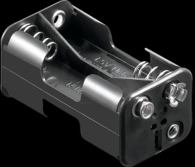 Holder for 4 Mignon batteries (AA), push-button