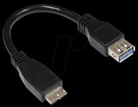 2711-OTG USB 3.0 OTG male micro-B &gt; female A, 0,1m