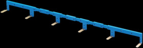 Connecting bridge, blue for sockets, 090.06
