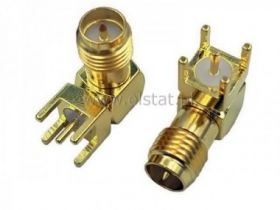 GN SMA męskie do druku kątowe złote gwint zewn.RP