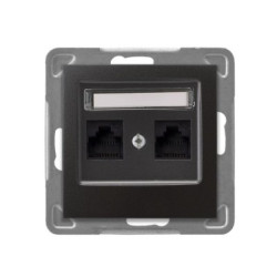 IMPRESJA Gniazdo komputerowe podwójne kat. 5e MMC antracyt GPK-2Y/K/m/50