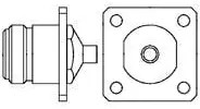 N flange socket 50 Ω, RG-405, solder connection, straight, 1057178-1