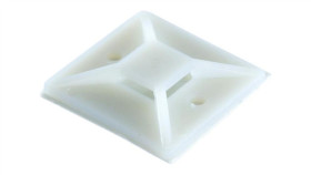 Uchwyt Samoprzylepny Do Taśm Kablowych 28X28mm, Biały, 18284 /50Szt./