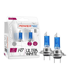 Żarówka H7 12V POWERTEC 55W Kpl. UltraWhite, 2 Sztuki
