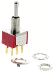 Przełącznik (Wł.)-wył.-(wł.) średnica wycięcia 6.35mm DPDT TE Connectivity Płytka drukowana długość przełącznika 10.41mm