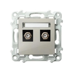 SZAFIR Gniazdo antenowe typu F podwójne kaszmirowy beż GPA-2ZF/m/83