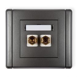 Gniazdo głośnikowe poj. (typu banan - czerwony i czarny, pozłacany, 4 mm2, do lutowania od strony puszki)