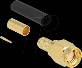 91781 SMA plug for crimping LMR200 with matching shrink tube