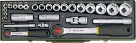 Klucze nasadowe z grzechotką Proxxon Industrial 23020, 1/4" (6,3 mm), 1/2" (12.5 mm), 27 szt.