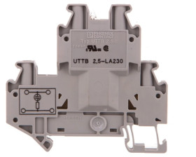 Złączka szynowa elementów kontrolnych 2-piętrowa 4-przewodowa 2,5mm2 szara UTTB 2,5-LA 230 3046715 /50szt./