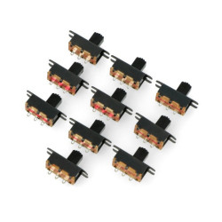 Przełącznik suwakowy SM12F11G7 2-pozycyjny - 10 szt.