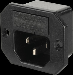 42R321111 Fitted plug for non-heating appliances C14, longitudinal flange