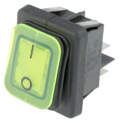 Przełącznik kołyskowy Wł.-wył. podświetlany 20 A DPST Zielony IP65 Molveno