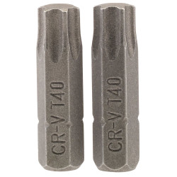 Draper 66437 T40 1/4&quot; Hex TX-STAR&#xAE; Insert Bit 25mm Long x 2