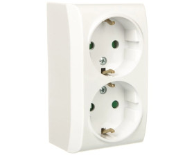 BIS Gniazdo podwójne z/u Schuko z przesłonami białe GN-2BSP/00