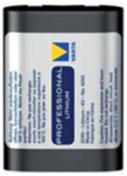 Lithium-battery, 6 V, 2CR5, flat battery, surface contact, 06203 301 401