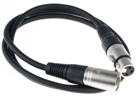 Kabel XLR 1m złącze A: 3-stykowe XLR złącze B: 3-stykowe XLR Czarny RS PRO