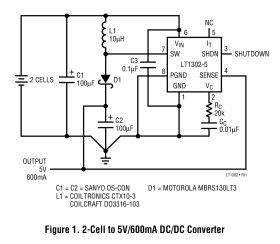 Micropower High Output Current Step-Up Adjustable and Fixed 5V DC/DC Converters