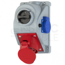 Gniazdo siłowe stałe z wyłącznikiem 5p 32A 400V + 2P+Z 230V PCE