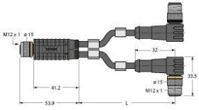 Turck 6629960 Rozdzielacz i adapter czujnika/aktuatora VBRK4.4-2WSC4T-0,3/0,3/TXL, 0.30 m, 1 szt.