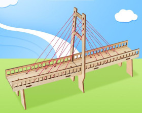 Cable-Stayed Bridge - Wooden DIY Educational Toy for Children