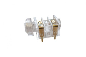 Przezroczyste Gniazdo żeńskie Jack 1/4 (6,35 mm), mono (TS), 2 styki, 2 przełączniki do montażu na PCB, ST-P 1JP-003TR
