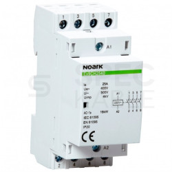 Stycznik modułowy instalacyjny cewka 25A 230V AC 4xNO na szynę TH35 DIN 4-biegunowy 2-modułowy NOARK