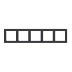 Simon 10 Ramka 5-krotna - uniwersalna poziom i pion czarny mat CR5/49