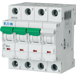 Wyłącznik nadprądowy MCB, Typ B, 3-biegunowy, 6A, 400V, Eaton, PXL