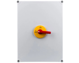 Rozłącznik izolacyjny 6P 160A w obudowie Z ABS z pokrętłem Ż/C RSI-6160OBAZC