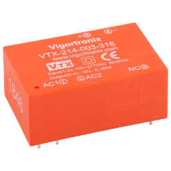 Vigortronix VTX-214-003-318 3W HIGH PERFORMANCE AC-DC CONVERTER 85-305V - 18V