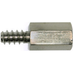Hexagon spacer bolt, external/internal thread, with self-tapping thread, M3, 10 mm, brass, 10432570