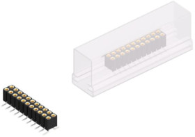 Socket header, 22 pole, pitch 2 mm, angled, BLY8SMD22SM