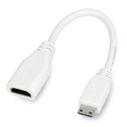 Adapter miniHDMI - HDMI oryginalny do Raspberry Pi Zero/Zero 2 - 10cm