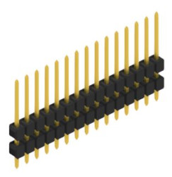 Pin header, 15 pole, pitch 2.54 mm, straight, black, 10050848