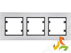 LUMINA PASSION Ramka 3 potrójna pozioma aluminium srebrne WL9232 HAGER
