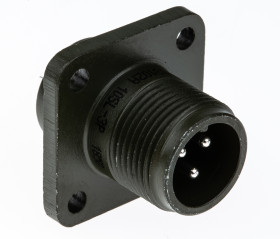 Złącze 3-pinowe Żeński Amphenol Industrial Męski Montaż w puszce MIL-DTL-5015 rozmiar 10SL