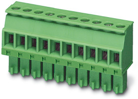 Socket header, 3 pole, pitch 3.81 mm, straight, green, 1827130