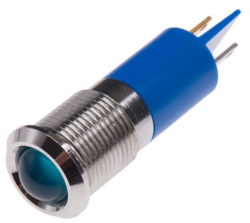 Lampka kontrolna do montażu panelowego 110V ac, niebieska 14.5mm Chrom Końcówka lutownicza RS PRO