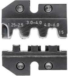 Crimping die for plug connectors and non-insulated open plug-type connectors, 0.25-6.0 mm², AWG 17-9, 97 49 15