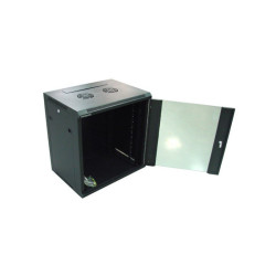 Szafa Rack 19" wisząca ZETA 12U600x450 RAL9004 Szkło, do zmontowania