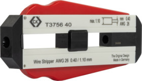 Precision wire stripper for PVC wires, PTFE wires, AWG 26, cable Ø 0.4 mm, L 97 mm, 24 g, T3756 40
