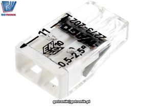 SzybkozĹÄczka 2x 0,5-2,5mm2 transparentna x1szt. WAGO 2273-202