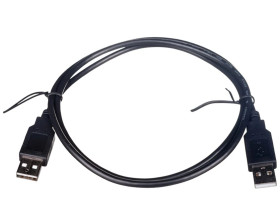 Kabel połączeniowy USB 2.0 Typ USB A/USB A, M/M czarny 1m AK-300100-010-S