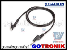 Przewód banan - krokodyl czarny