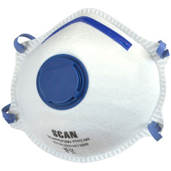 Scan 2ECB32-BOX Moulded Disposable Mask Valved FFP2 Protection (Pack 10)